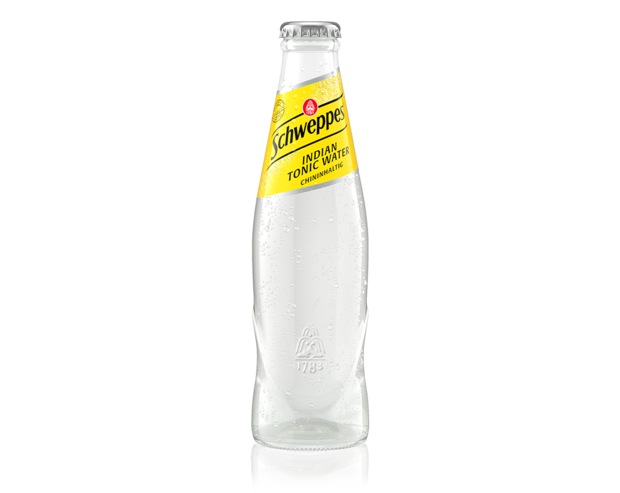 0,2 Liter Flasche Schweppes Indian Tonic Water.
