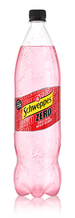 1,25 Liter Flasche Schweppes Original Wild Berry Zero.
