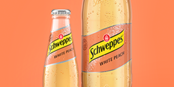 Nahaufnahme: Schweppes White Peach.