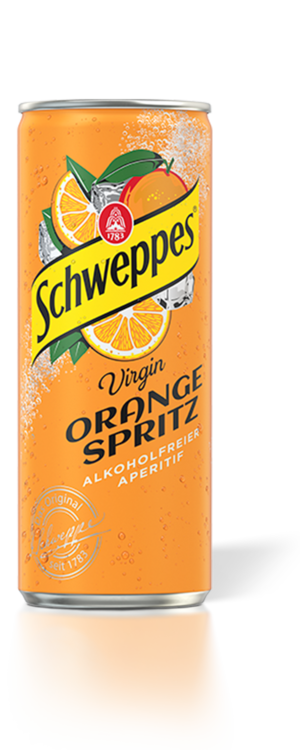 0,33 Liter Dose Schweppes Virgin Orange Spritz, alkoholfreier Aperitif.