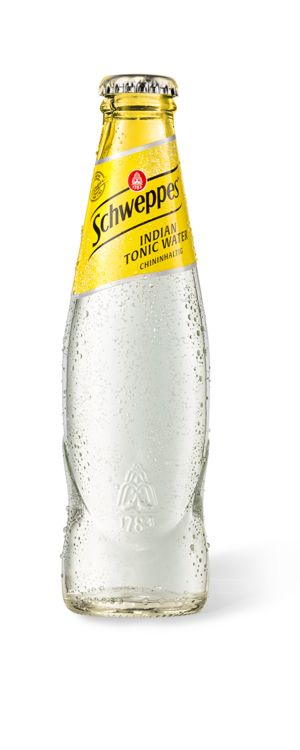 0,2 Liter Flasche Schweppes Indian Tonic Water.