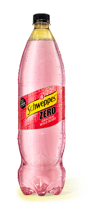 1,25 Liter Flasche Schweppes Original Wild Berry Zero.