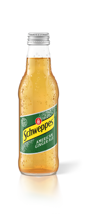 0,2 Liter Flasche Schweppes American Ginger Ale.