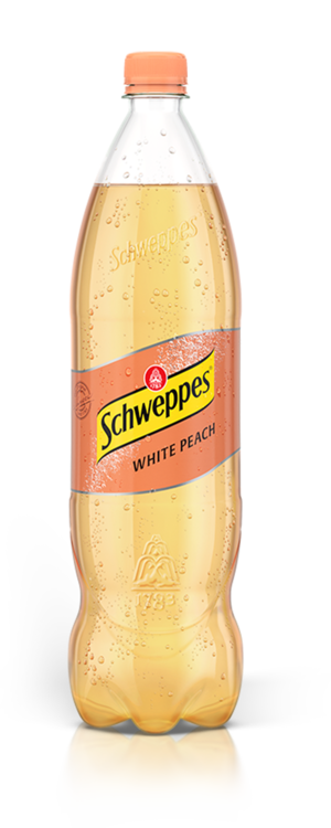 1,25 Liter Flasche Schweppes White Peach.